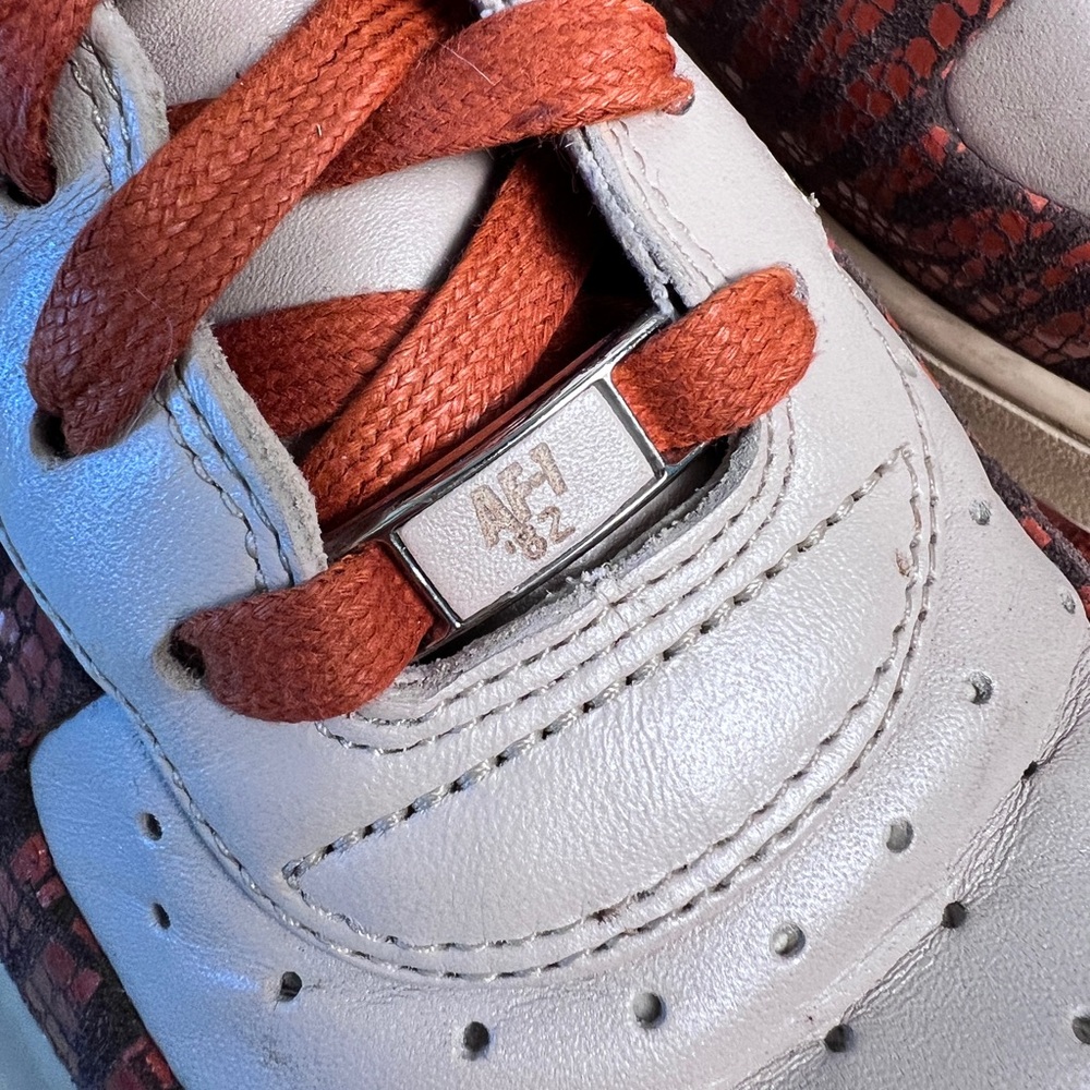 Nike Women’s Air Force 1 High 6” Wedge Sneakers Orange Zebra Print Size 9.5 Rare - Picture 13 of 14